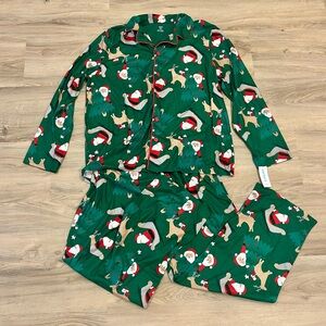 Festive Green Adult Santa Pajamas